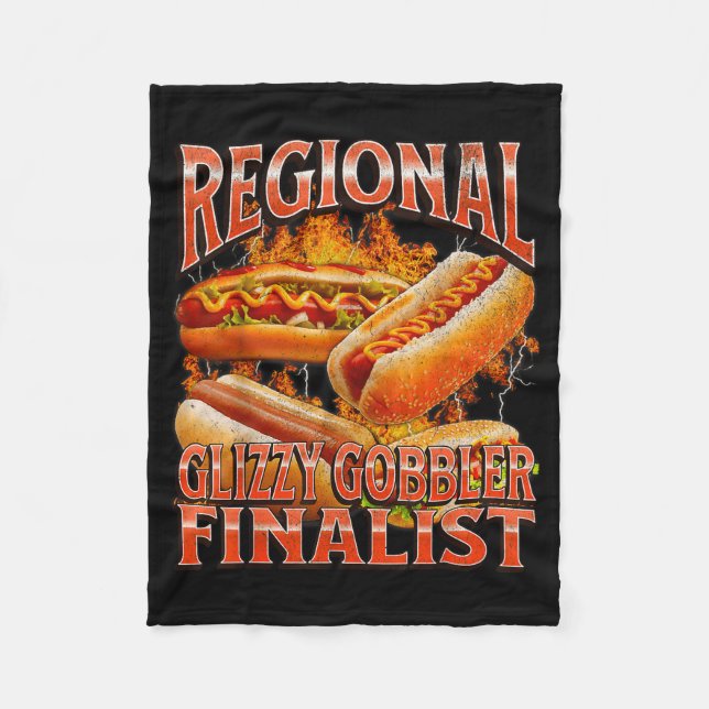 Glizzy Gobbler Funny Wiener Hot Dog Meme Bootleg G Fleece Blanket (Front)