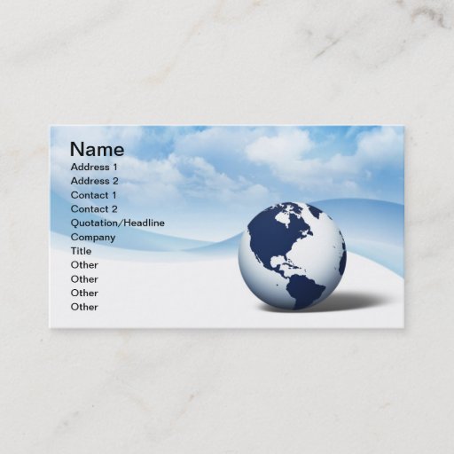 Customizable Global Business Card