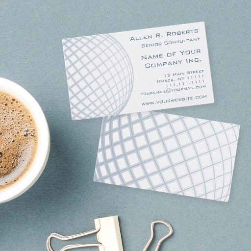 Customizable Global Business Consultant Blue Gray Globe Business Cards