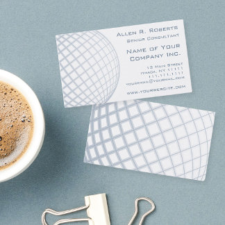 Global Business Consultant Blue Gray Globe Card