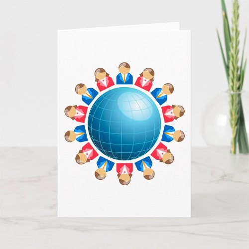 Global Business Men And Women Greeting Cards