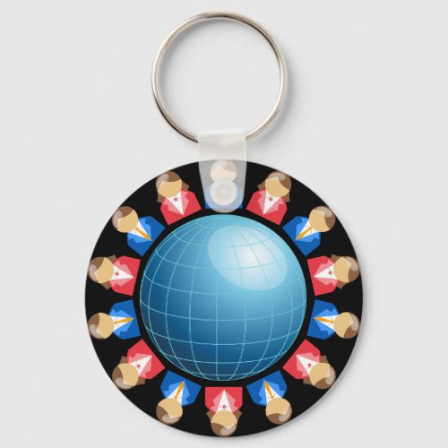 Global Business Men And Women Keychain