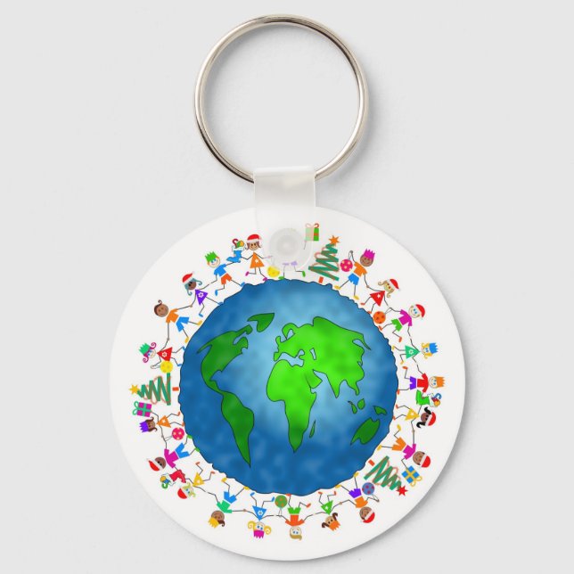 Global Christmas Kids Keychain (Front)