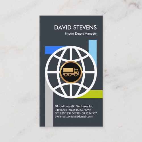 Global Circle Colorful Import Export Lines Sales Business Card