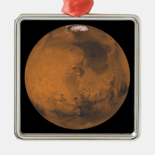 Global Color View of Mars Metal Ornament