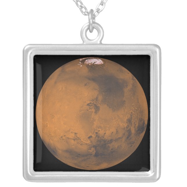 Global Color View of Mars Silver Plated Necklace (Front)