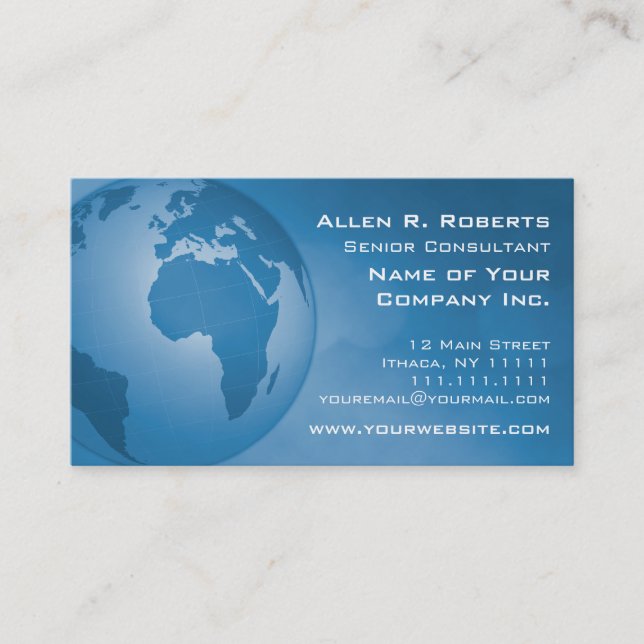 Global Commerce EMEA Europe Africa Middle East Business Card (Front)