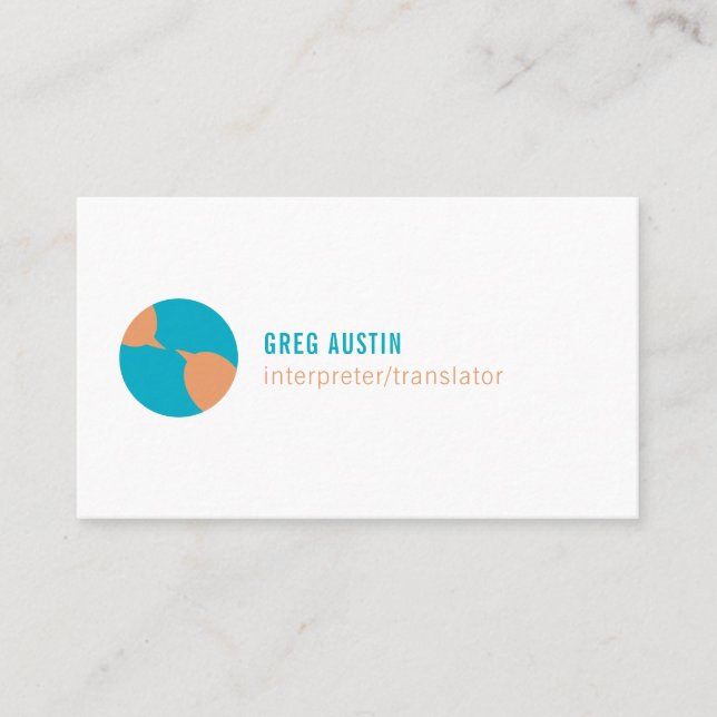 Global Communications Icon Business Card (Front)