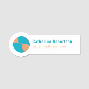 Global Communications Icon Name Tag