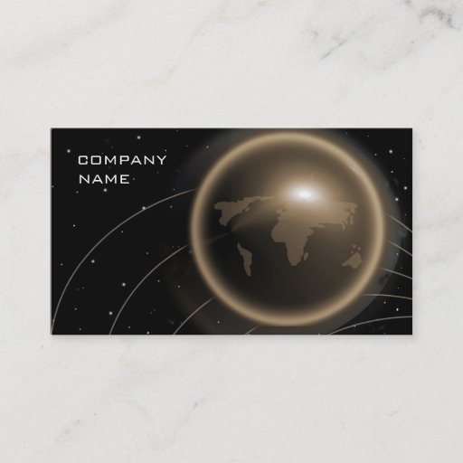 Customizable Global Computer Financial Business Card Gold