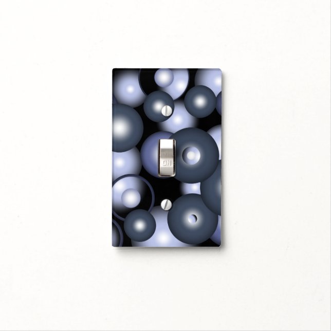Global Concentric Circle Orbital Abstract Art Light Switch Cover (In Situ)