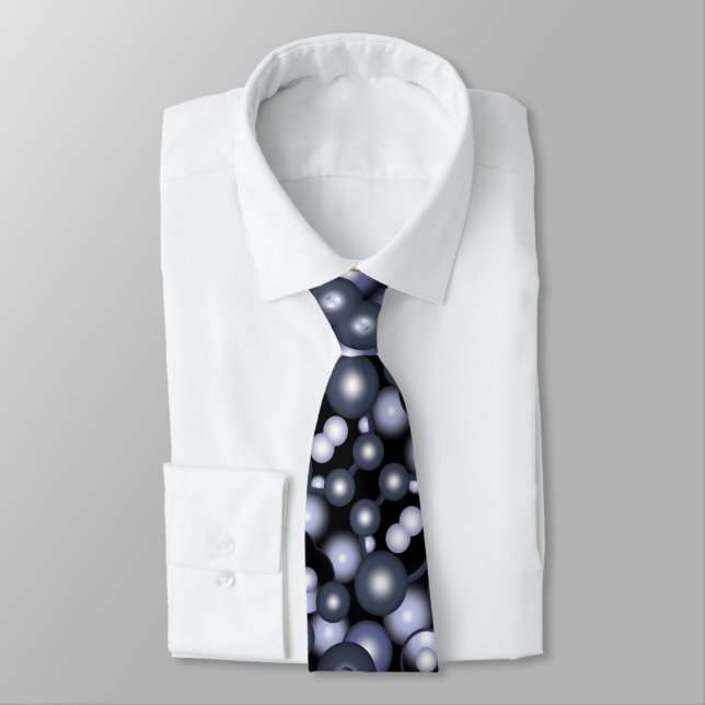 Global Concentric Circle Orbital Abstract Art Neck Tie (Tied)