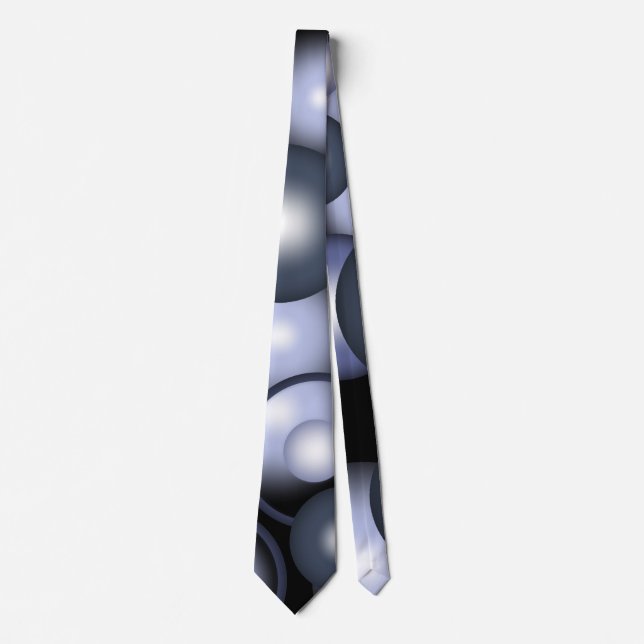 Global Concentric Circle Orbital Abstract Art Neck Tie (Front)