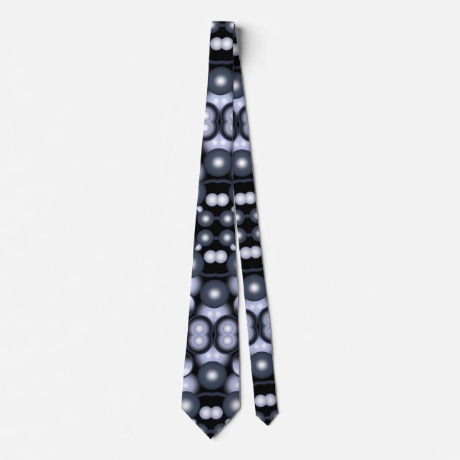 Global Concentric Circle Orbital Abstract Art Neck Tie (Front)