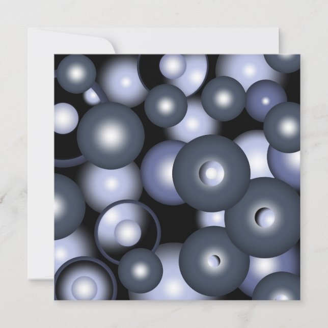 Global Concentric Circle Orbital Abstract Art Note Card (Front)