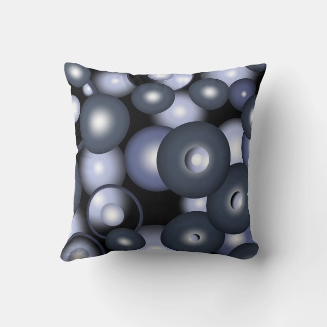 Global Concentric Circle Orbital Abstract Art Throw Pillow (Back)