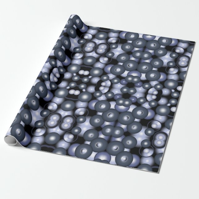 Global Concentric Circle Orbital Abstract Art Wrapping Paper (Unrolled)