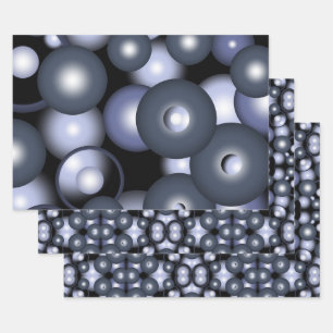 Global Concentric Circle Orbital Abstract Art  Wrapping Paper Sheets