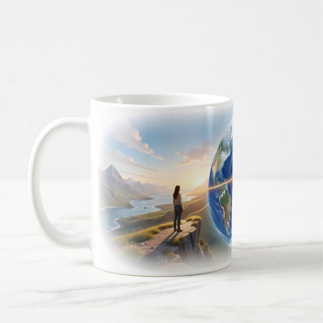 Global Connection Across Mountain Paths Mug (Left)