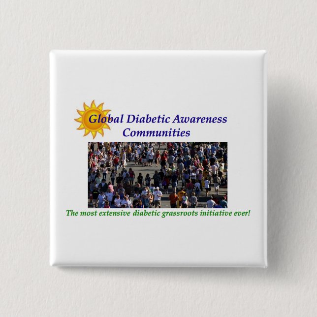 GLOBAL DIABETIC AWARENESS PINBACK BUTTON (Front)