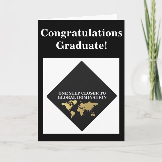 Global domination graduation card (Front)