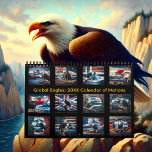 Global Eagles: 2025/2026 Calendar of Nations<br><div class="desc">Discover the strength and symbolism of eagles from around the world with this stunning 2025/2026 calendar. Featuring high-quality photography, each image captures a regal eagle perched in a tree, set against a breathtaking mountain and ocean landscape. Adding a unique cultural touch, a different national flag is softly blended into the...</div>