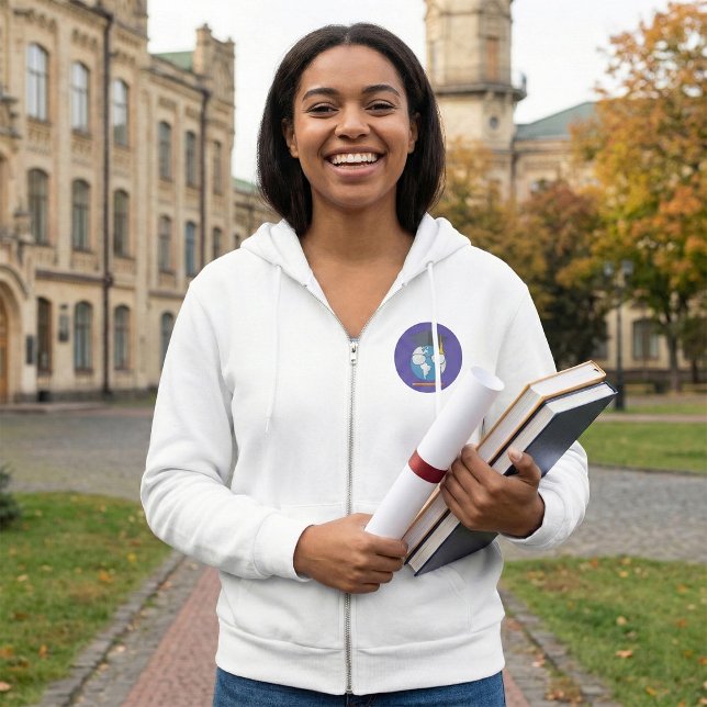 Global Education Graduation Cap Earth Smart Planet Hoodie (Creator Uploaded)
