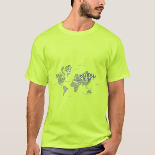 Global Explorer Tee World Map Design T_Shirt