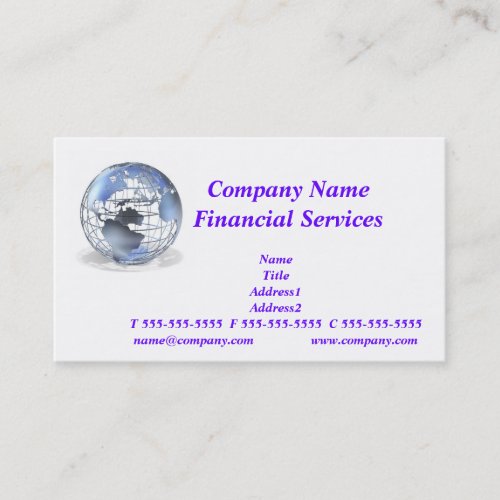 Global Financial Services Business Card