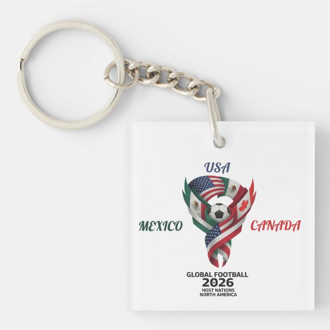 Global Football 2026 Keychain| Mexico USA Canada  Keychain (Front)