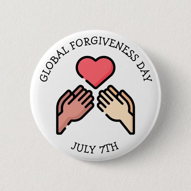 Global Forgiveness Day July 7th Button (Front)