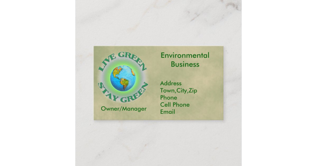 Global Go Green Environmental Business Card