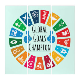 Global Goals Champion 3-Panel Advocacy Poster Set Triptych