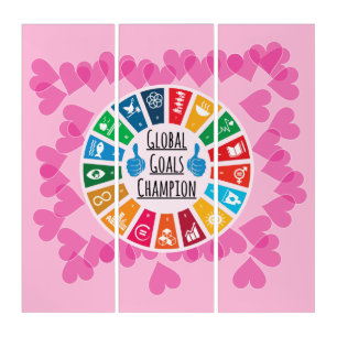 Global Goals Champion 3Panel Advocacy Wall Art Set