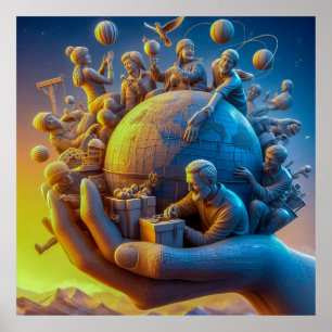 Global Gratitude: Joyful Hands Poster