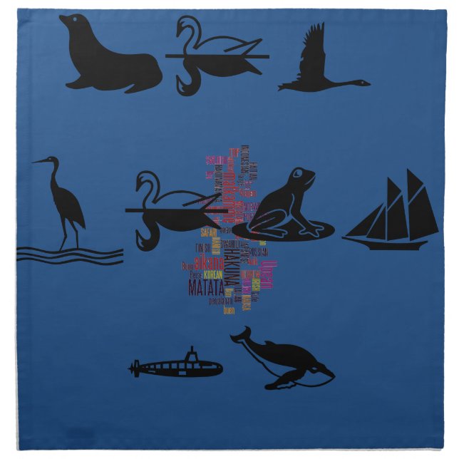 Global Groove: Hakuna Matata in Every Language Cloth Napkin (Front)