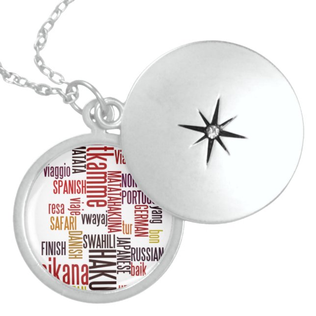 Global Groove: Hakuna Matata in Every Language Locket Necklace (Front)