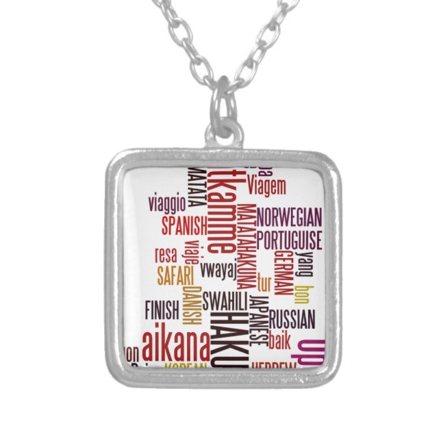 Global Groove: Hakuna Matata in Every Language Silver Plated Necklace (Front)