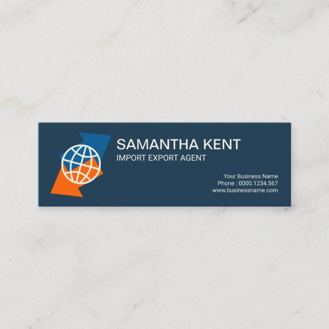 Global Import Export Logistic Arrows Mini Business Card (Front)