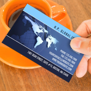 Global International Map Business Card Template