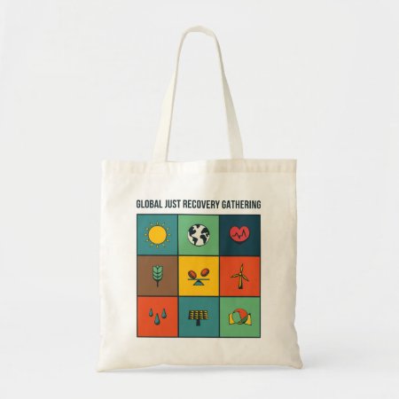 Global Just Recovery Gathering Tote Bag Symbols