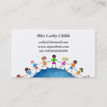 Global Kids  Business Card by prawny at Zazzle