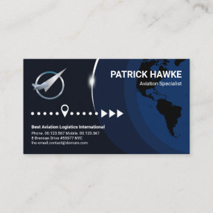 Global Layers Silver Sunlight Aviation Transport Business Card