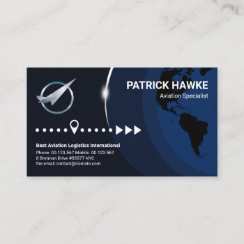 Global Layers Silver Sunlight Aviation Transport Business Card by keikocreativecards at Zazzle