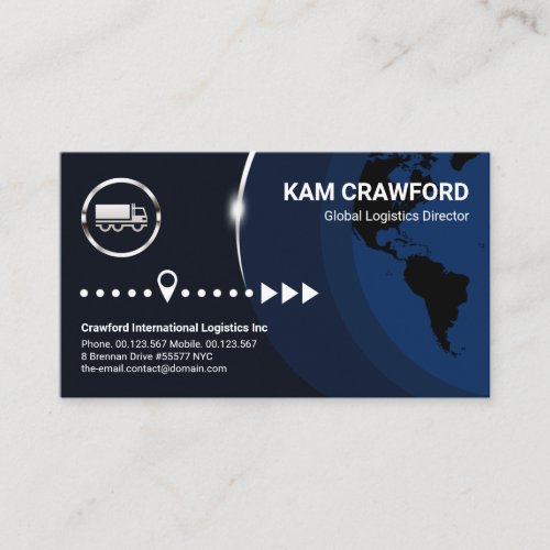 Global Layers Silver Sunlight Logistics Transport  Business Card