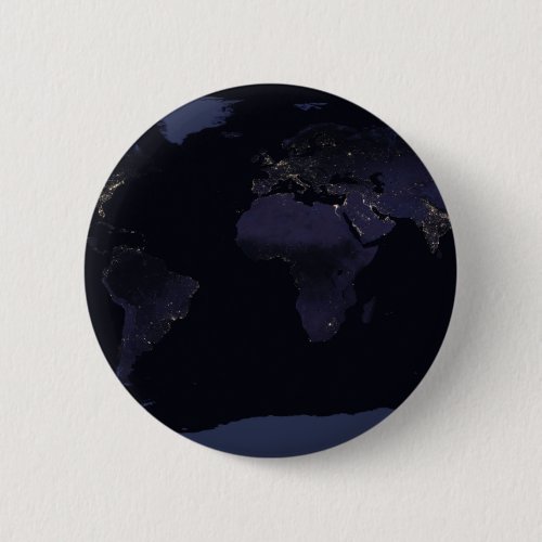 Global Map Earths City Lights At Night Button