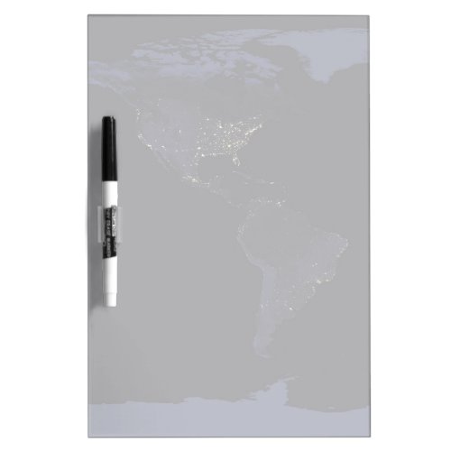 Global Map Earths City Lights At Night Dry Erase Board