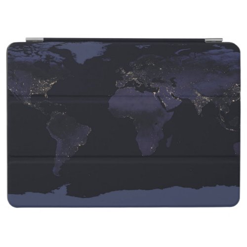 Global Map Earths City Lights At Night iPad Air Cover