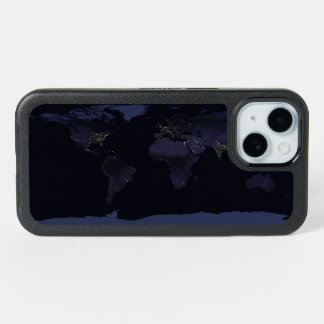 Global Map Earth's City Lights At Night. iPhone 15 Case