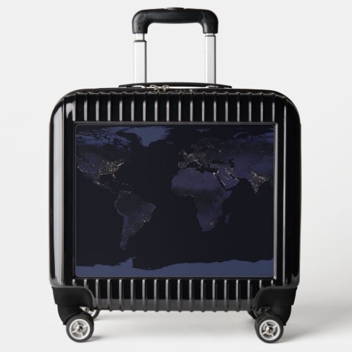 Global Map Earths City Lights At Night Luggage